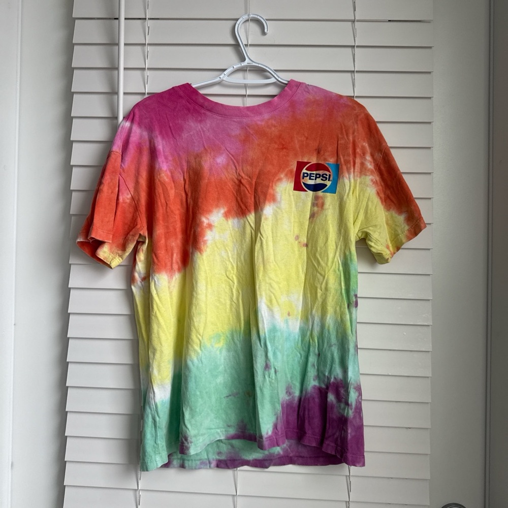 Forever 21 Multicolor Tie-Dye Oversized Tee with Pepsi Logo